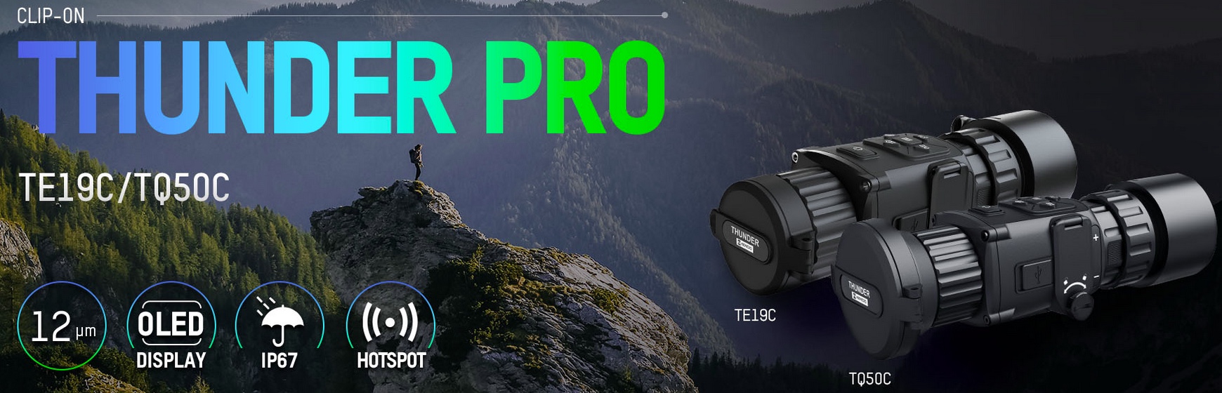 HIKMICRO THUNDER Pro CLIPON TE19C THERMAL 16G 2.47/1/8x 1024×768 Oled Lens 19mm